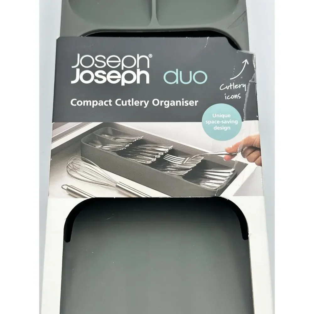 Joseph Joseph DrawerStore Compact Cutlery Organiser Grey Drawer Tray Divider New